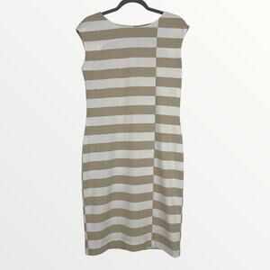 Doncaster Beige and White Striped Bodycon Dress